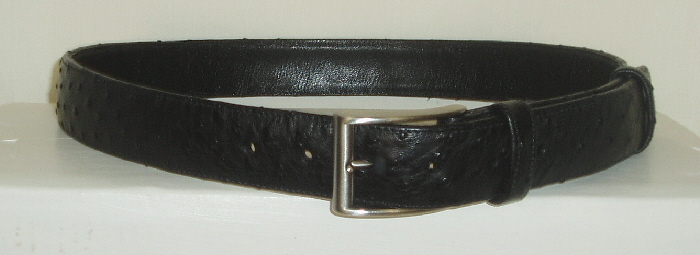 Black Ostrich Leather Belt