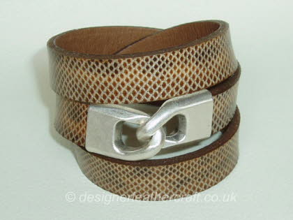 Karung Snakeskin Triple Wrap Bracelet 15mm