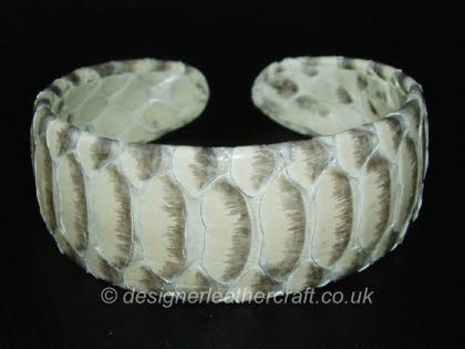 Natural Python Snakeskin Cuff Bracelet 26mm