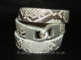 Natural Python Snakeskin Triple Wrap Bracelet 15mm