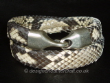 Python Snakeskin Double Wrap Bracelet with Hook Clasp