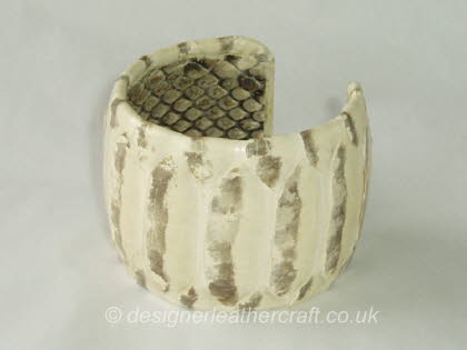 Wide Natural Python Snakeskin Cuff Bracelet